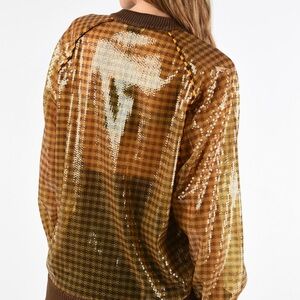 FENDI SEQUINED V-NECK SWEATER SIZE 36 ITALIAN